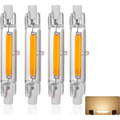 Ampoule LED R7S 78mm 20W Blanc Chaud 3000K, 1500LM, Équivalent Lampe Halogène J78 200W, Dimmable, 360 Degrés Linéaire Ampoule 20W R7S 78mm Slim COB LED, 4PCS (1/5)