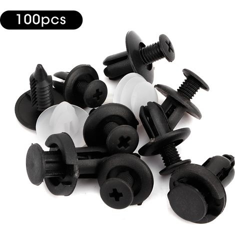 100 Pinces de Fixation pour Garnitures de Portière Auto, Attaches de Pare-chocs, Rivets Poussoirs Universels, Kit de Rétention de Panneaux (1/5)