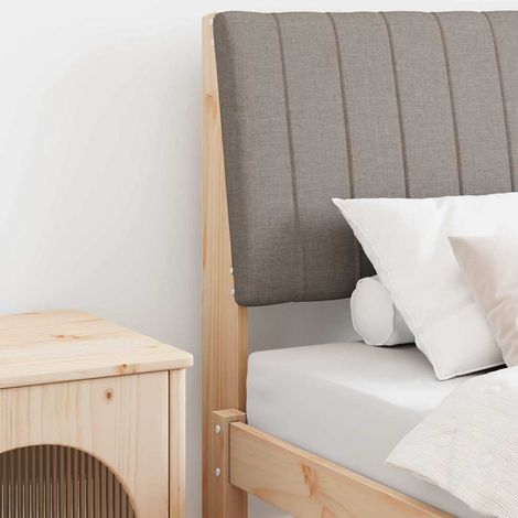 Gepolstertes Kopfteil Taupe 80 cm Massives Kiefernholz