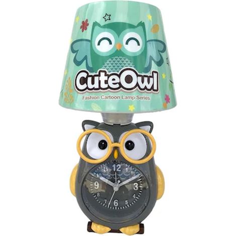 TrAdE Shop Traesio - Lampada Da Scrivania Con Orologio Integrato A Forma Di Gufo Stanza Bambini 13x26cm - (1/5)