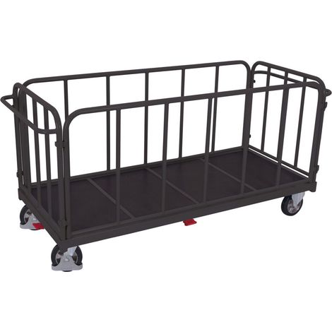 VARIOfit Vierwandwagen mit senkrechten Streben Elastikbereifung 1200kg Tragkraft 2005x845mm Anthrazitgrau RAL 7016