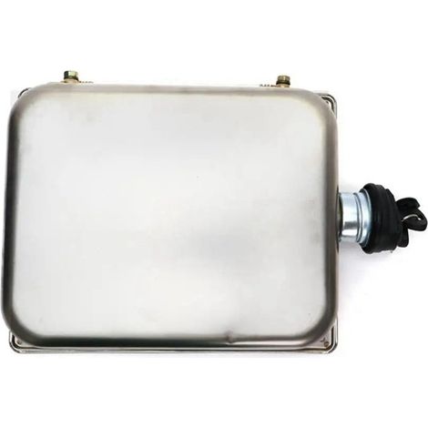 Available in one color only: silver. Material: stainless steel. Car parking heater, engine oil reservoir, stainless steel. (1/5)