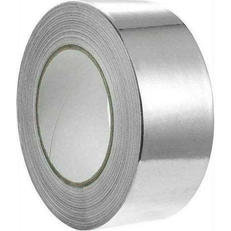 YMYNY Ruban Adhésif en Aluminium, Adhésif Étanche, Résistant au Feu, à L'eau et à la Chaleur Pour la Réparation, l'isolation et l'étanchéité 48 mm x 10 m (Rouleau x 1, Argent) (1/4)