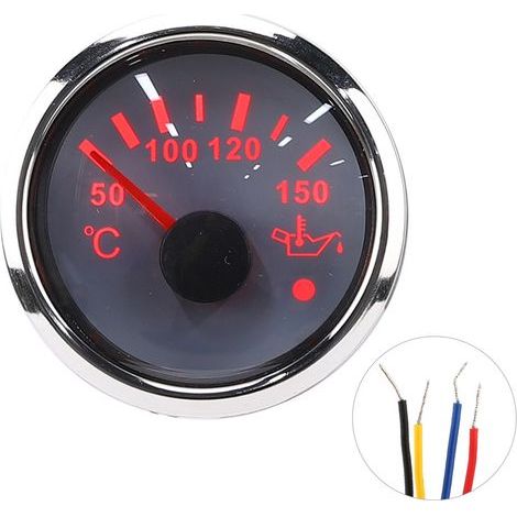 Jauge de température d'huile 52mm/2 pouces, alarme intelligente, en acier inoxydable 316, pour voiture et bateau, blanc (1/5)