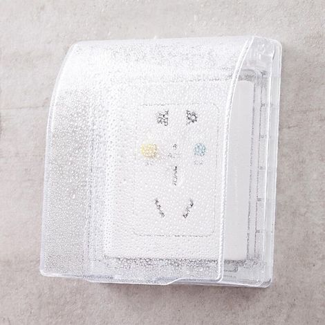 Sortie Couvercle Childproof Clair, Interrupteur Prise Boîtier étanche, Boîtier de Prise étanche, Convient pour les Prises de Salle de Bain, Empêcher l'eau D'éclabousser Dans la Prise(Transparent) (1/5)