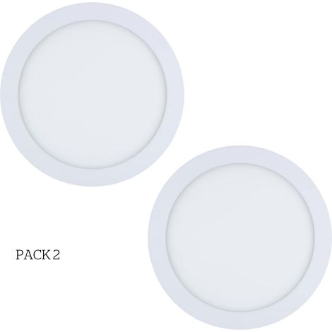 Forlight Easy Circular - 2 Downlights con LED integrado 6000K para iluminar hacia abajo ON/OFF ø30cm Color Blanco