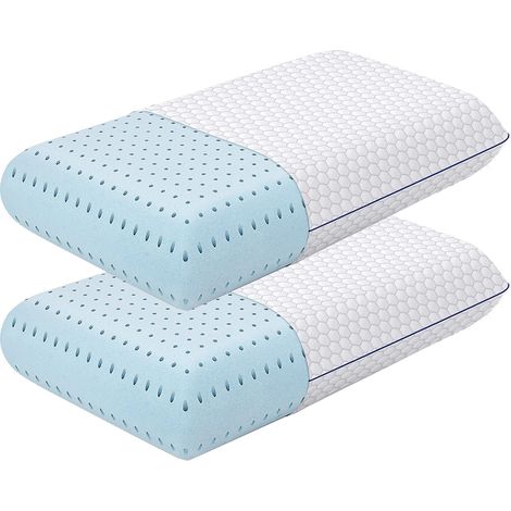 Lot de 2 Oreillers Mémoire de Forme Ergonomiques – Confort Optimal, Soutien Cervical pour Tous Types de Dormeurs, Housse Lavable Respirante, Taille Standard (1/5)