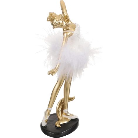 Ornement de Ballerine en Résine Dorée pour Décoration Intérieur, Statue Danseuse Classique, pour Noël ou Pendaison de Crémaillère (1/5)