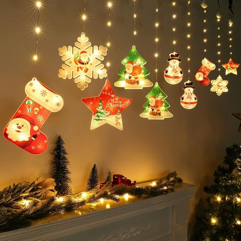 Weihnachtslichtervorhang 3m Lichterdekoration Weihnachtsfenster