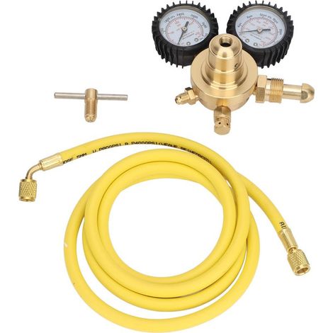 Kit de Test de régulateur de manomètre d'azote, connexion d'entrée et de sortie en laiton avec tuyau de 200cm (1/2)