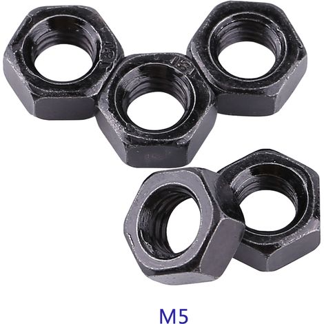 DIN934 Black Color Carbon Steel Metric Hex Hexagonal Nuts Fastener (M5)