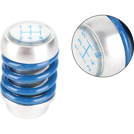 Pomello del cambio manuale in alluminio con molla blu - Adattamento universale (1/5)