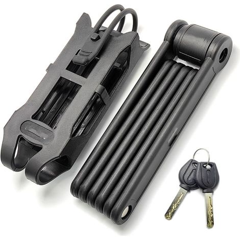 Antivol de vélo pliable avec support, cadenas à charnière, acier trempé, avec (1/5)