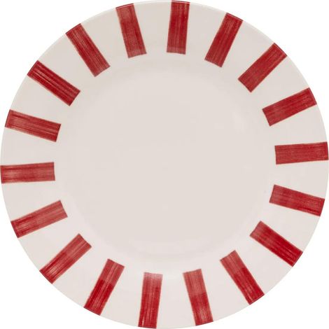 Lot de 6 Assiettes Plates "Cheri" 26cm Rouge