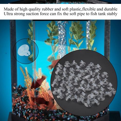 50 pinces à ventouse pour aquarium, supports de tuyau d'air, clips de fixation pour tuyau d'aquarium (1/5)