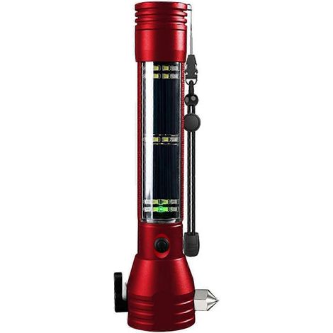 Lampe torche LED solaire 10 en 1 avec marteau de sécurité et outil de coupe (1/5)