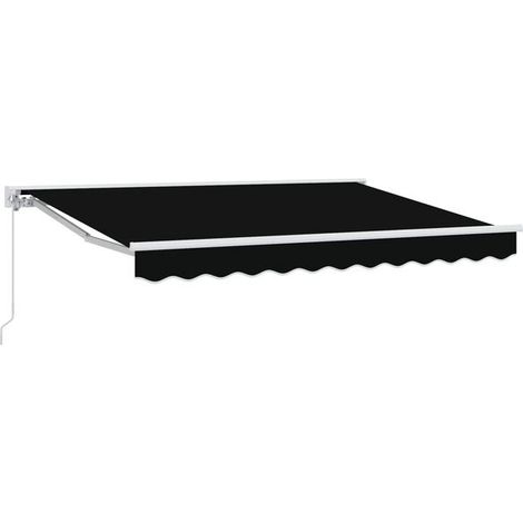 Store banne rétractable manuellement, noir, 3 x 2,5 mètres (1/5)