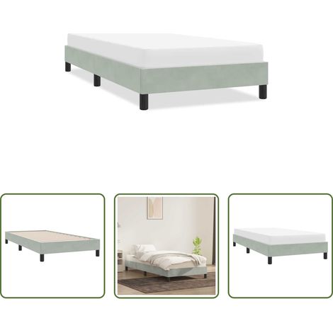 Matratze -  Bettgestell ohne Matratze Hellgrau 80x210 cm Samt (1/5)