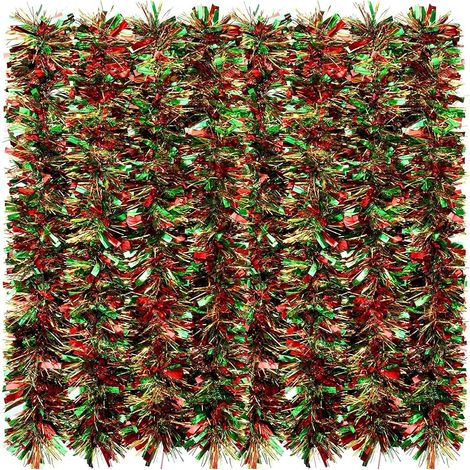 10m Guirlande De Guirlandes De Noël, Couleur Mixte Tinsel Métallique Guirlande Scintillante épaisse pour La Décoration d'arbre De Noël (1/5)