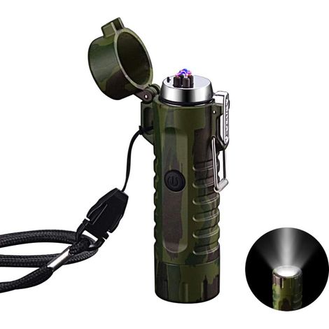 Briquet Arc Électrique LED Portable - Lampe de Poche Plasma Coupe-Vent Rechargeable USB - Camping, Escalade, Bougie, Cuisine (1/5)