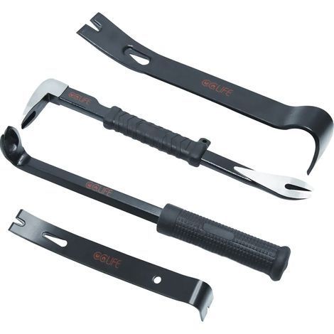 Ensemble de 4 outils : ciseau, arrache-clous et levier pour les rénovations et les travaux de menuiserie. (1/5)