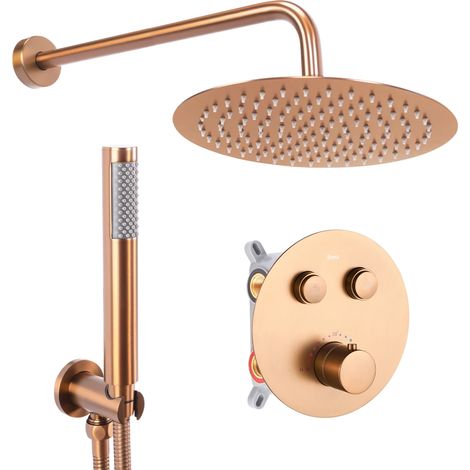 Shower Set Concealed Rea Lungo Copper Brush + box