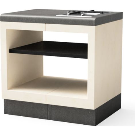 Kitaway - Modulo piano cottura a gas da incasso 84×63×85 cm per barbecue Base bianca/grigia per barbecue da giardino (1/5)