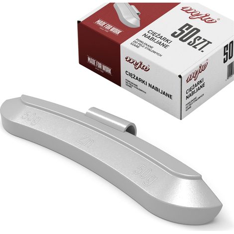 Contrapesos adhesivos de zinc para llantas de acero, 50 g, 50 unidades, para equilibrado de ruedas. (1/3)