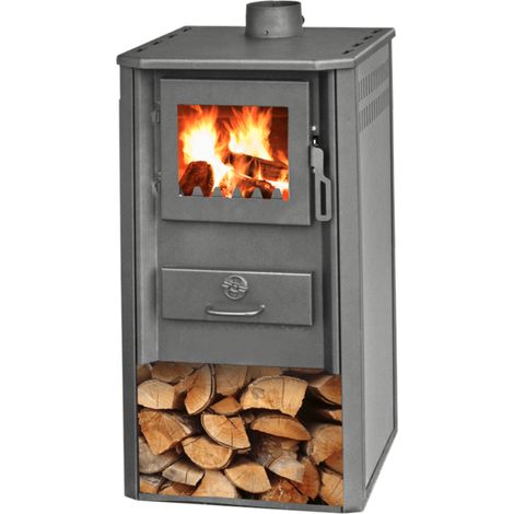STUFA A LEGNA ACCIAIO VETRO PORTA 8-9 KW CAMINETTO CAMINO cm 49x46x93 ANTRACITE og
