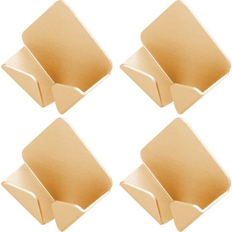 Lot de 4 supports de rangement adhésifs sans perçage pour câbles d'alimentation, avec prises et fiches, pour la maison (couleur or). (1/5)
