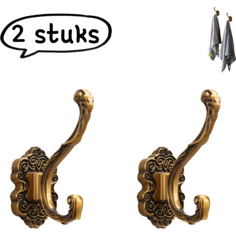 Crochet en 2 parties - Crochet simple sans colle « Queue de Phénix » pour salle de bain - Porte-manteau en acier inoxydable, crochet de porte pour salon - Marron foncé (1/5)