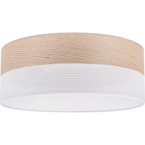 HOLZ PLEXIGLAS DECKENLEUCHTE WEISS 40CM KLASSISCHE EICHE