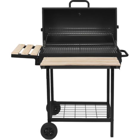 Barbecue portable au charbon 76x33.5cm avec chariot – 4 aérateurs réglables – Thermomètre intégré – KENTUCKY – Red Deco (1/6)