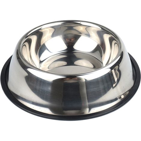 Filiyano-Gamelle anti-basculement pour chien avec base en caoutchouc, en acier inoxydable, pour chats et chiens, fond plat antidérapant, protège (1/5)