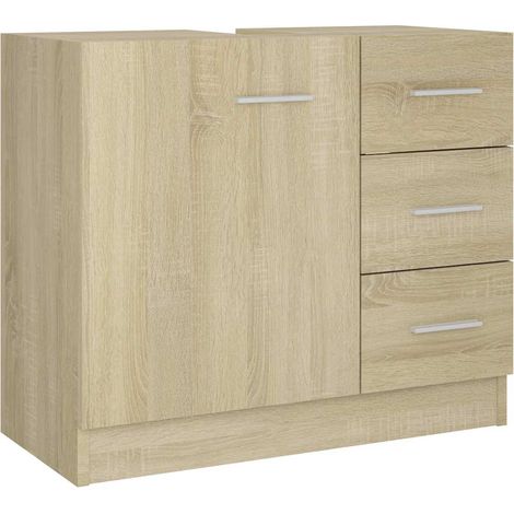 Maison Exclusive - Armoire d'évier Chêne sonoma 63x30x54 cm Bois d'ingénierie (1/5)