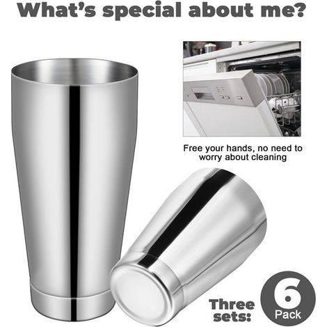 Set of 3 Color: Silver Material: Stainless steel Stainless steel Boston cocktail shaker (1/5)