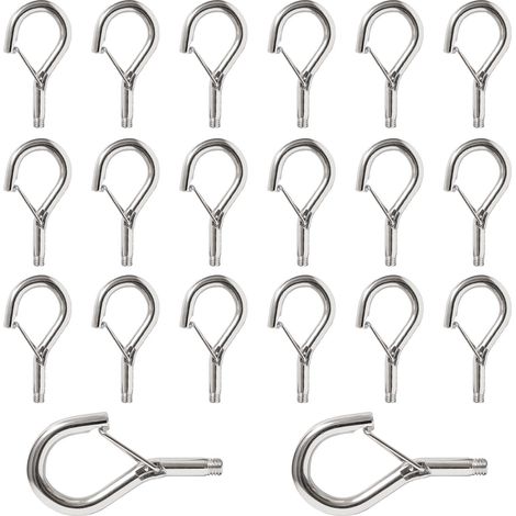 20 Pcs Crochets à Vis M6 avec Boucle à Ressort Vissable Crochet Filetage M6 (1/5)