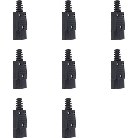 8 connecteurs d'alimentation secteur mâles IEC-320 C14 noirs, 250 V, 10 A