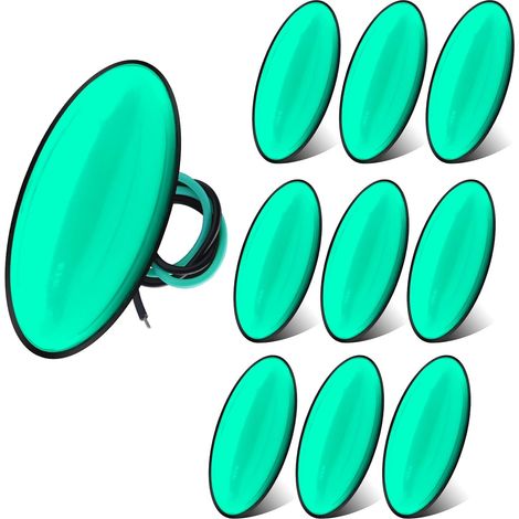 10PCS Feux de Gabarit Vert, 12V 24V Ovale 2.3" LED Feu de Gabarit Remorque Feu de Gabarit Lumière Indicateur de Position pour Camion Remorque RV Tracteur (1/4)