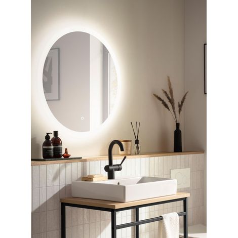 Miroir rond, avec éclairage LED, diamètre 60 cm (1/4)