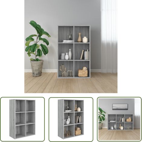The Living Store Bibliothèque/Buffet Sonoma gris 66x30x98 cm Bois d'ingénierie - Bibliothèque - Meuble Tv - Étagère - Rangement - Bois D'ingénierie (1/5)