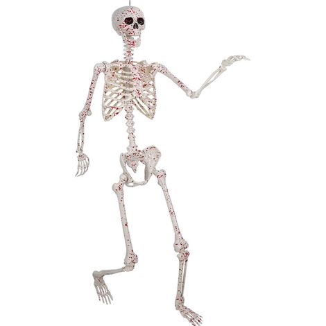 Halloween-Totenkopf-Dekoration (165 cm) – bewegliche Gelenke, wetterfester Kunststoff – Scherzartikel, Spukhaus, Friedhofsdekoration (1/5)