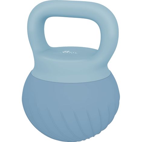 sable métallique, bleu clair, poignée antidérapante, entraînement, Kettlebell 8kg 27x20x20cm rempli (1/5)