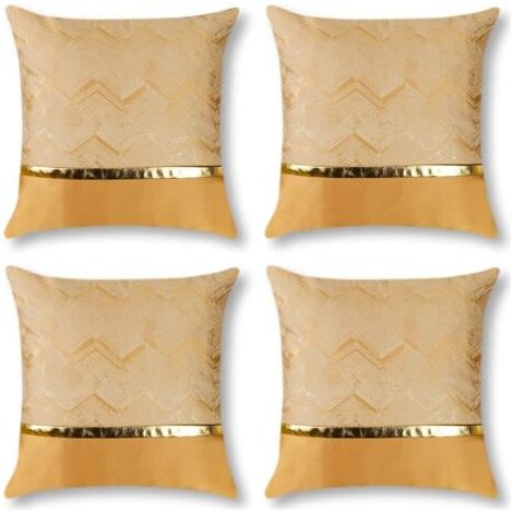 Housse de coussin décorative or estampage à chaud coussin décoratif moderne housse de coussin 45x45cm ensemble de 4 (doré)-ARCAN (1/5)
