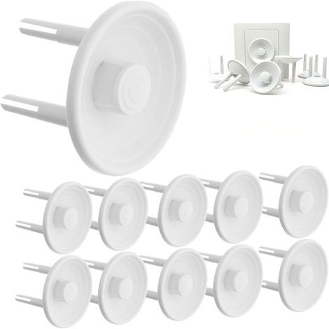 Set di 10 protezioni per prese elettriche, copriprese di sicurezza per bambini, protezione per bambini, protezione contro le scosse elettriche, antipolvere, standard europeo 3.7 (1/5)