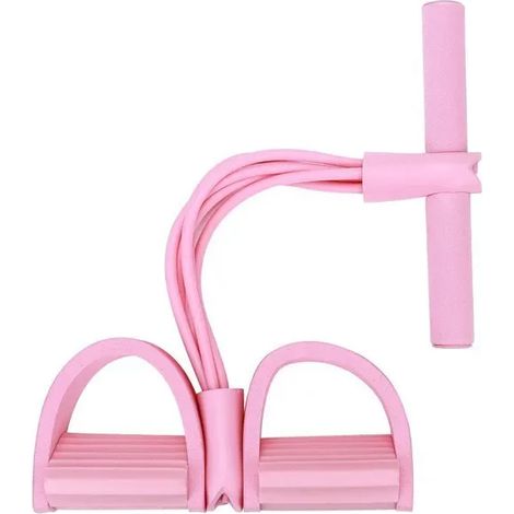 (Rose) Bande de résistance multifonctionnelle pour l'étirement des jambes, l'entraînement amincissant et comme équipement de fitness portable. (1/4)