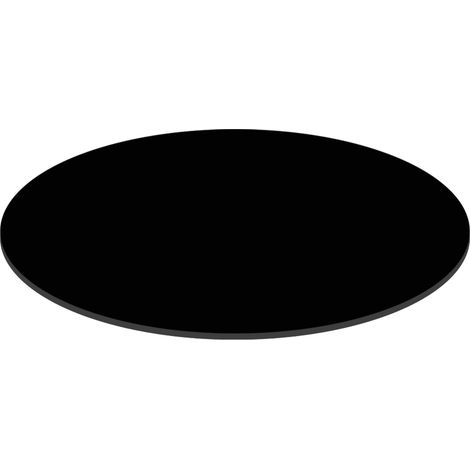 Plateau de table ronde 60 cm 4 places noir