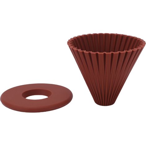 Verser sur le support de filtre en Silicone de cône de goutteur de café manuel lavable au lave-vaisselle pour le bureau à domicile marron (1/5)