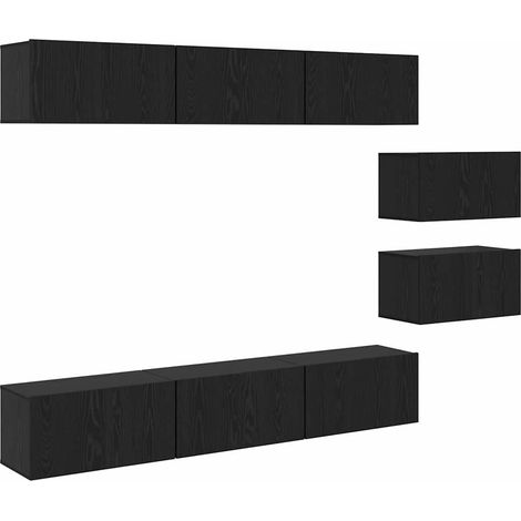 Maison Exclusive - Ensemble meuble TV Montage mural Chêne noir Bois d'ingénierie
