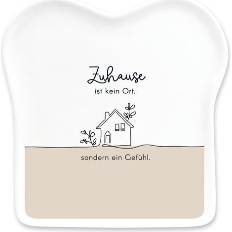 Assiette à toast avec inscription en porcelaine à la maison, blanche
